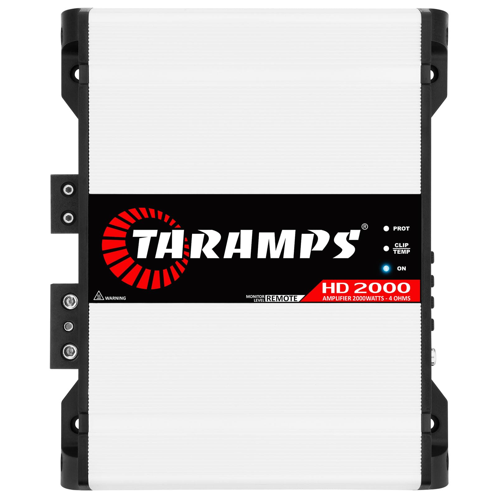 Taramps HD 2000 4 ohmios 1 canal 2000 vatios RMS MAX de rango completo de audio para coche, monobloque, indicador de monitor LED, amplificador clase D, crossover, amplificador blanco de 2 K