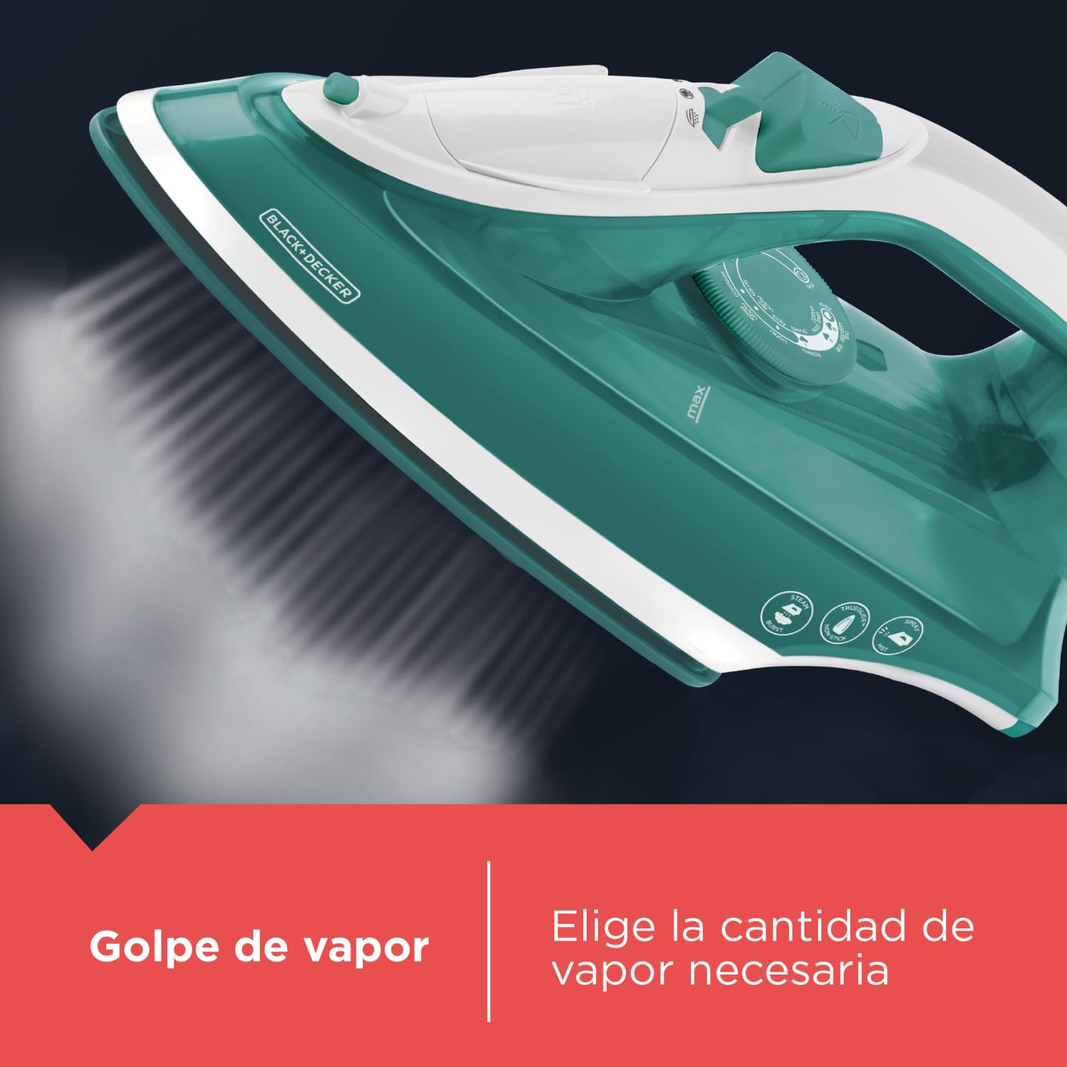Black+Decker Plancha de Vapor TrueGlide muy durable y más vapor, Tanque de Agua 250ml, IRBD352