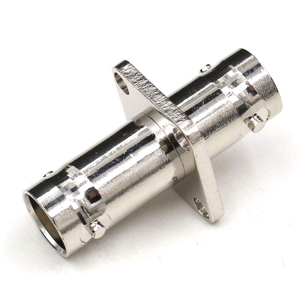 ANHAN Adaptador BNC Hembra a Hembra - Conector de Brida de 4 Agujeros RF Coaxial para Montaje en Panel - 2 Paquetes