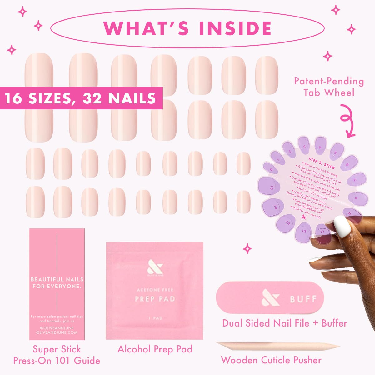 Olive & June U?as Postizas Classic Super Stick Mani