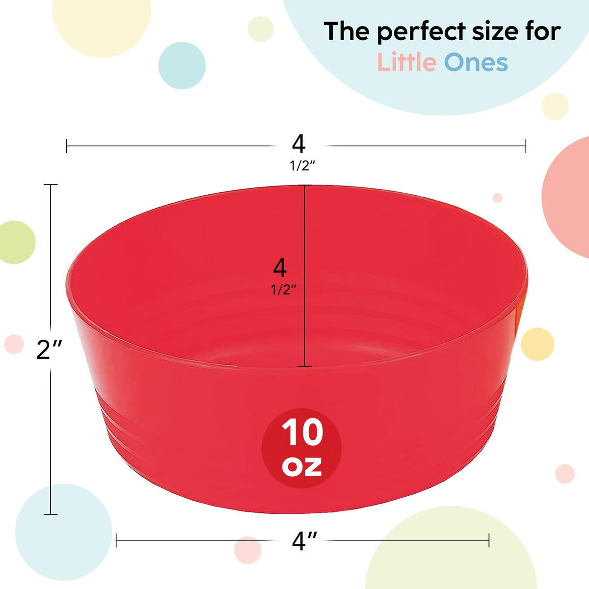 PLASKIDY - Juego de 12 cuencos de plástico para niños, aptos para microondas, lavaplatos, sin BPA, no tóxicos, 6 colores brillantes para cereales, sopa, aperitivos, para niños y niños pequeños