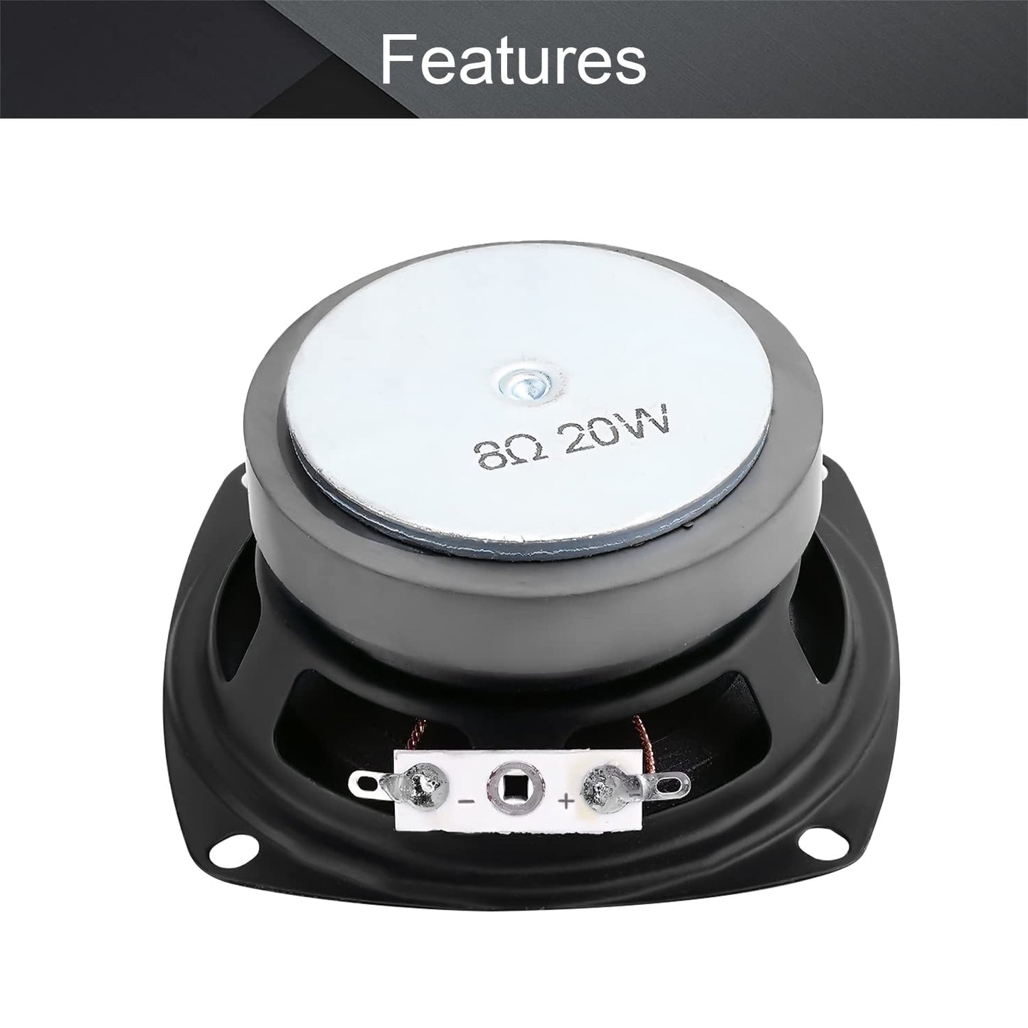 Fielect - Altavoz Magnético Externo, 20 W, 8 Ohm, 78 mm de Diámetro