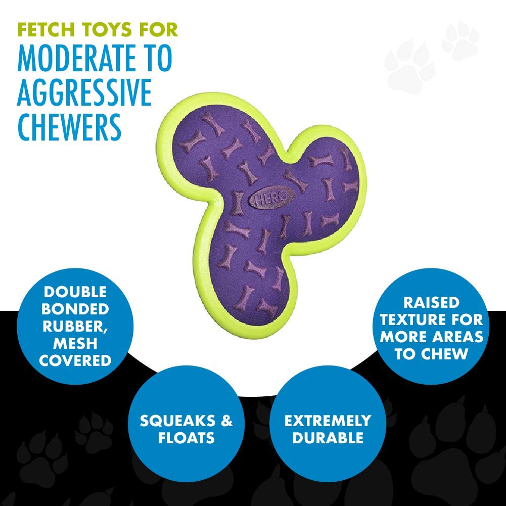 Hero Outer Armor, Propeller Fetch Disc Dog Toy, Floats & Squeaks, Purple