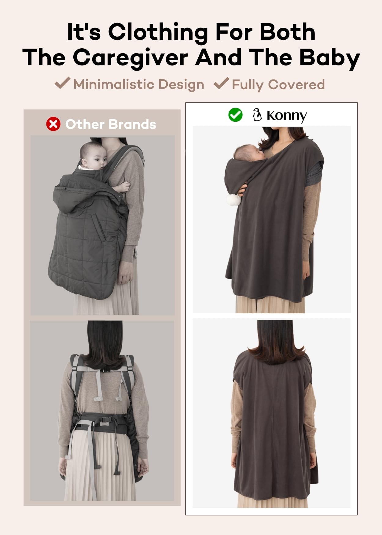Konny - Funda de invierno para bebé, chamarra de forro polar para mujer, chamarra de maternidad, chaleco con capucha (azul cielo, talla grande)