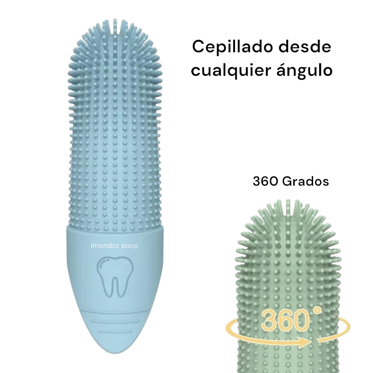 Cepillo de Dientes para Mascota Super Resistente Lavable en Estuche 2 Piezas