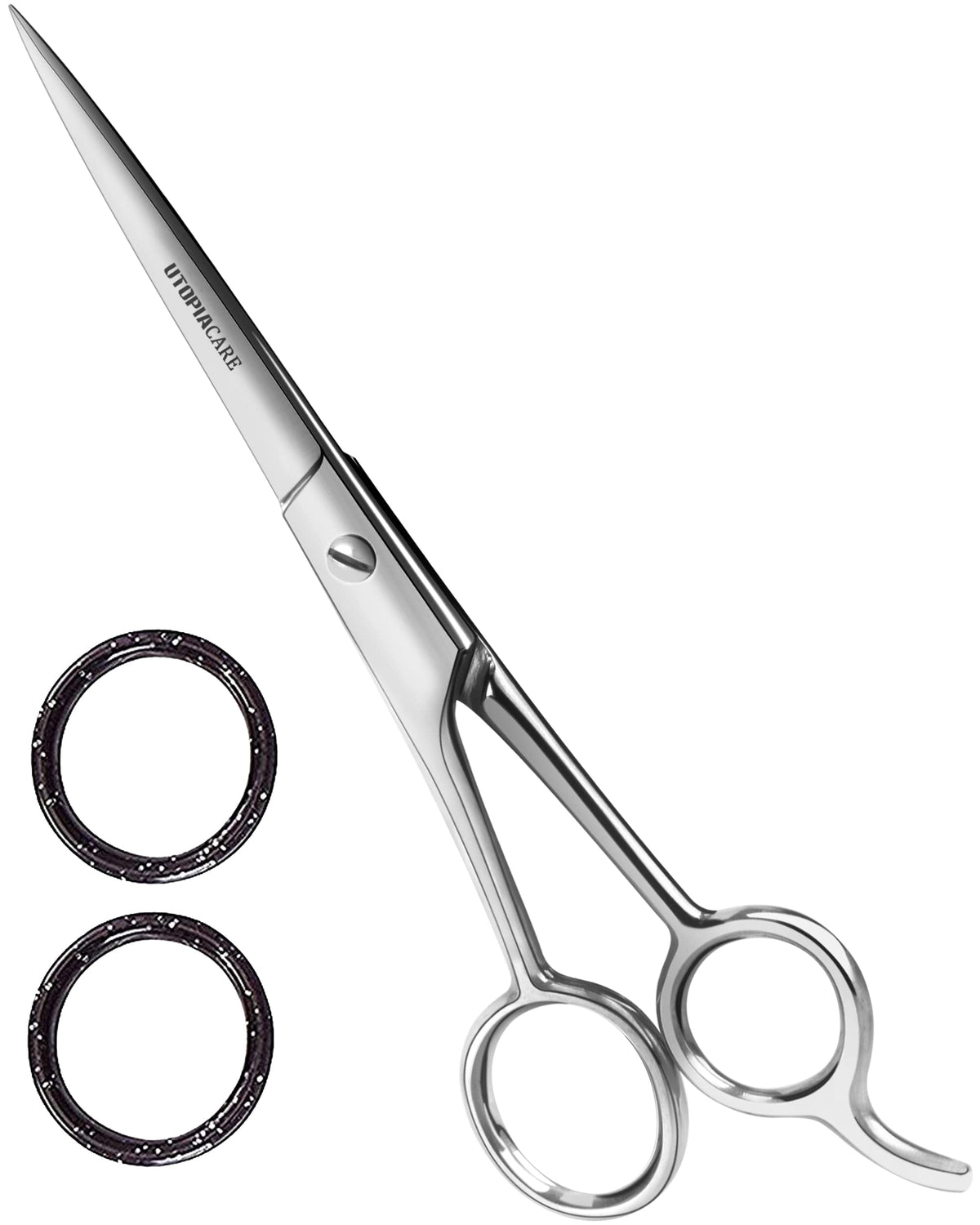 Utopia Care Tijeras de corte de pelo profesional de peluquería (6.5 pulgadas) – acero inoxidable templado hielo con recubrimiento en polvo (Plateado)