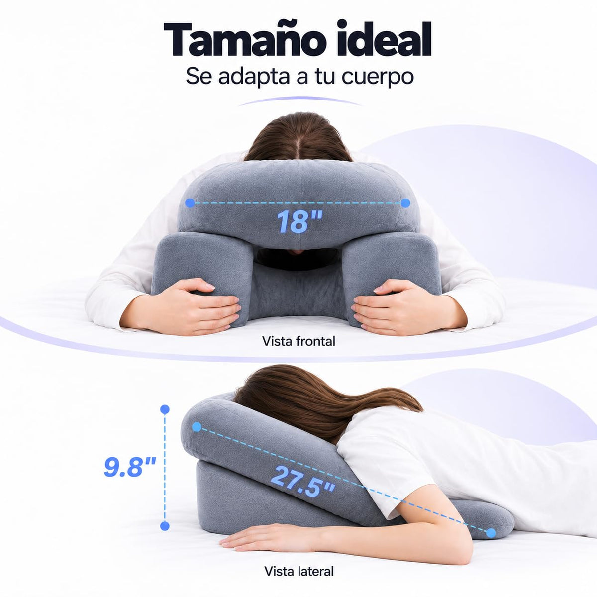 Almohada Viscoelástica SIJEW Blanca para Dormir Boca Abajo y Masajes