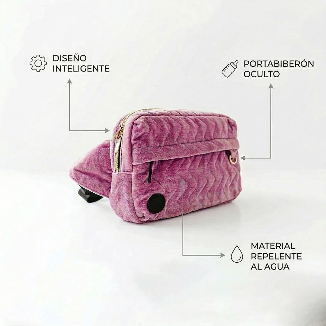 Tushbaby "The Pack" Pañalera Cruzada y Cangurera Organizadora | Bolso de Cintura para Mamás y Papás con Portabiberón Oculto | Múltiples Bolsillos, Correa Ajustable y Material Resistente al Agua
