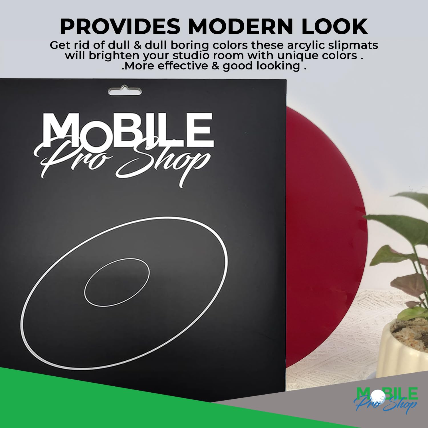 Slipmat Acrílico Mobile Pro Shop Rojo Mejora Sonido para Tocadiscos de Vinilo