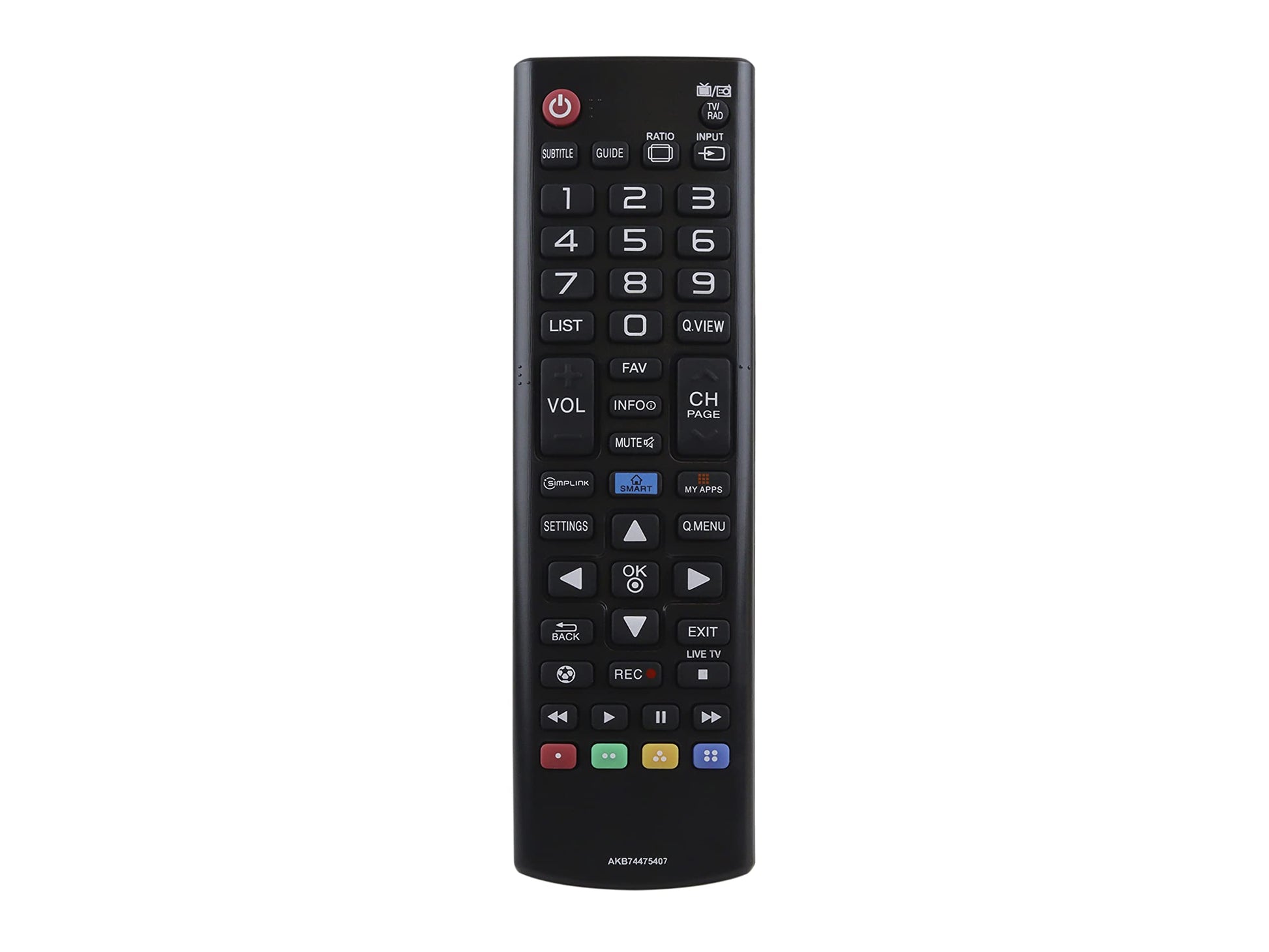 Control Remoto LG AKB74475407 Smart TV Control Directo, 100% Compatible