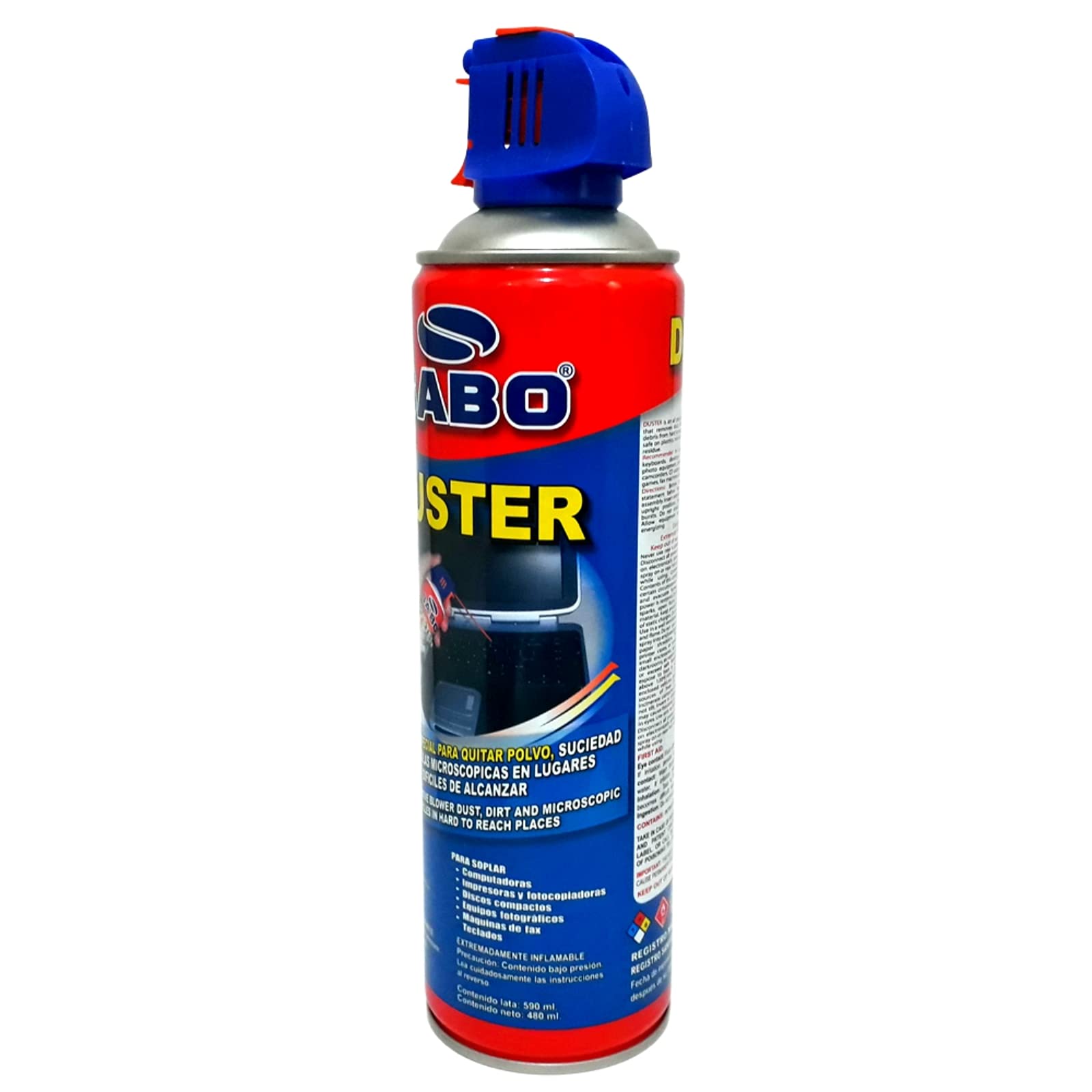 Aire Comprimido SABO Negro con Popotillo 590 Ml para Limpieza Profesional