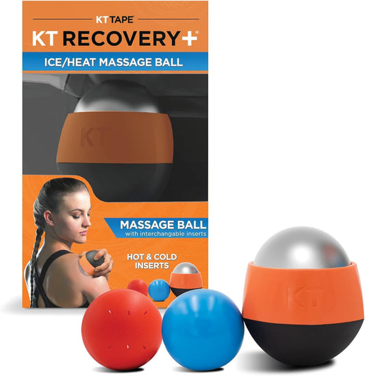 KT Health, Bola de Masaje terapéutica de Hielo/Calor para aliviar el Dolor Muscular y el estrés, Negro/Naranja