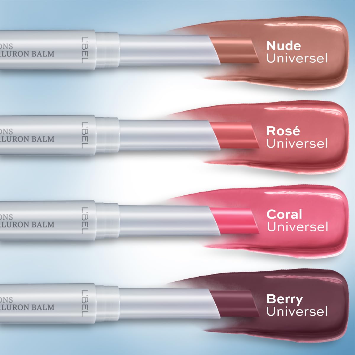 L'BEL - Solutions pro-hialuron Bálsamo Labial Nude Universal, Sérum Labial, 72 Horas de Hidratación y Reparación, con 3 Tipos de Ácido Hialurónico y Colágeno, Tratamiento Intensivo, Uso Diario