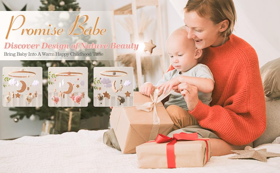 Ikubigu - Móvil para cuna, Montessori para cuna de bebé para niños y niñas, Móvil de bebé para moisés, decoración de cuarto de bebé para colgar recámara infantil, juguetes para calmar – Regalo neutro
