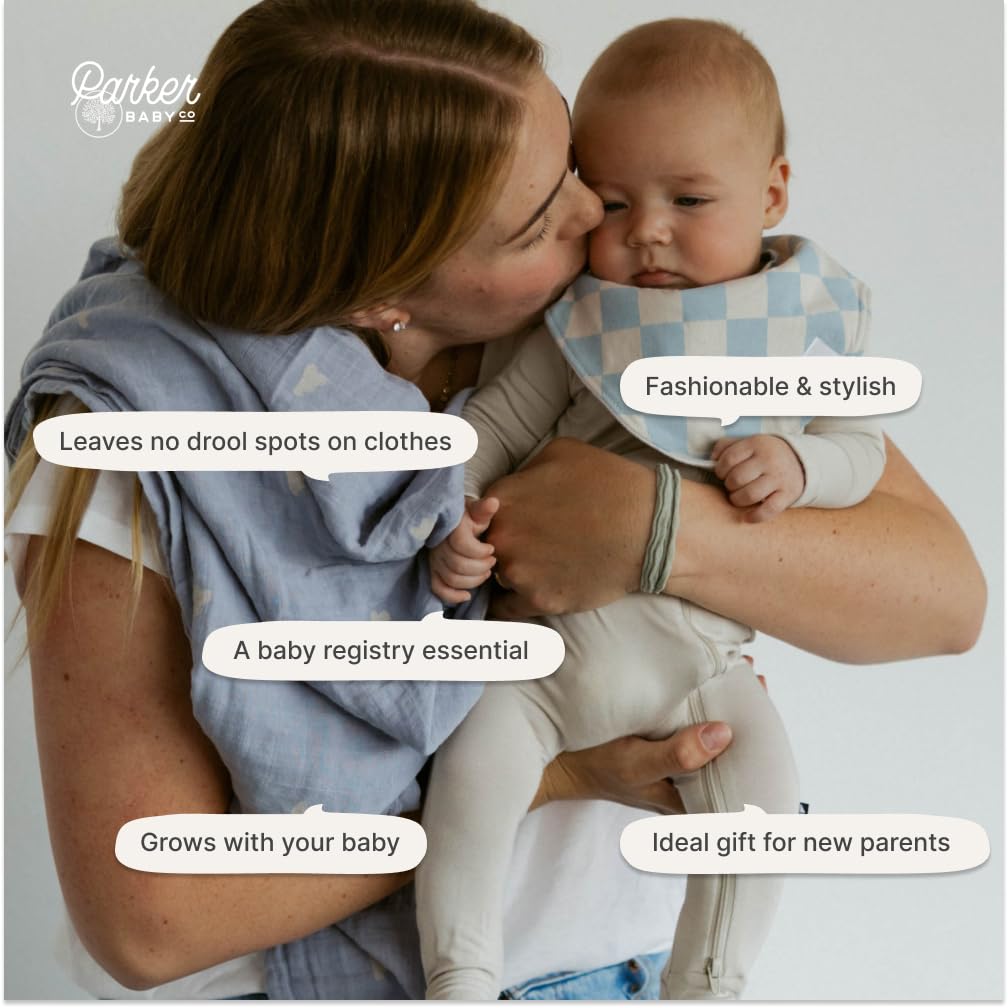 Parker Baby Co. Baberos bandana para bebés y niñas, paquete de 8 unidades