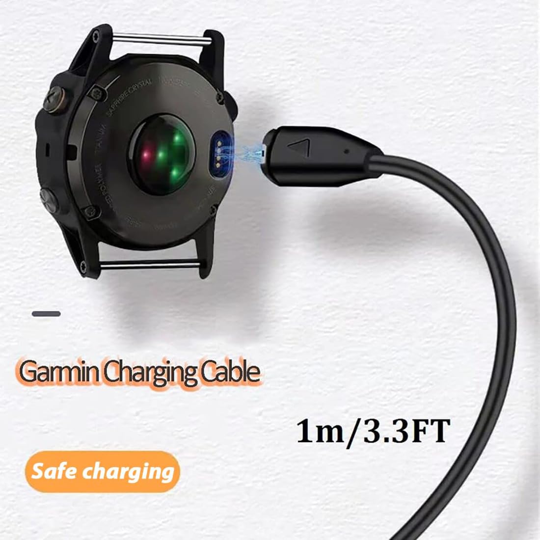 USTIYA Cargador para Garmin Fenix 8 E 7 7X 7s 6 6s 6X Pro Plus 5 5S 5X 5S Plus,Forerunner 165/965/955/945/935/265/255/245,Vivoactive 3 4,epix Gen 2,venu 3/3s/sq2 USB de Repuesto Smart Watch Cable