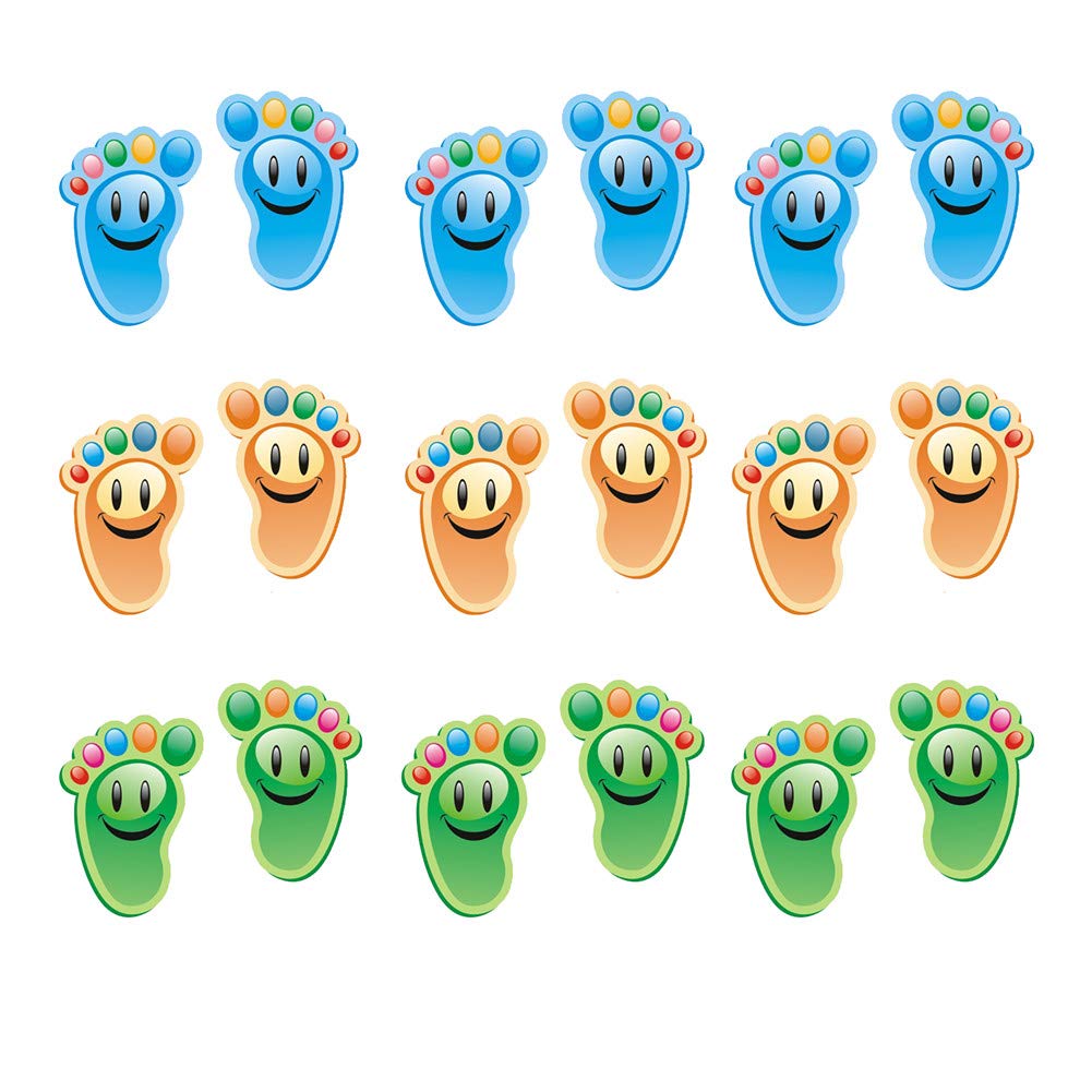 30 pares de pegatinas de huellas para niños, para piso, guía de dibujos animados con 3 estilos, pegatinas autoadhesivas para piso para habitación de niños, guardería, escaleras de piso,