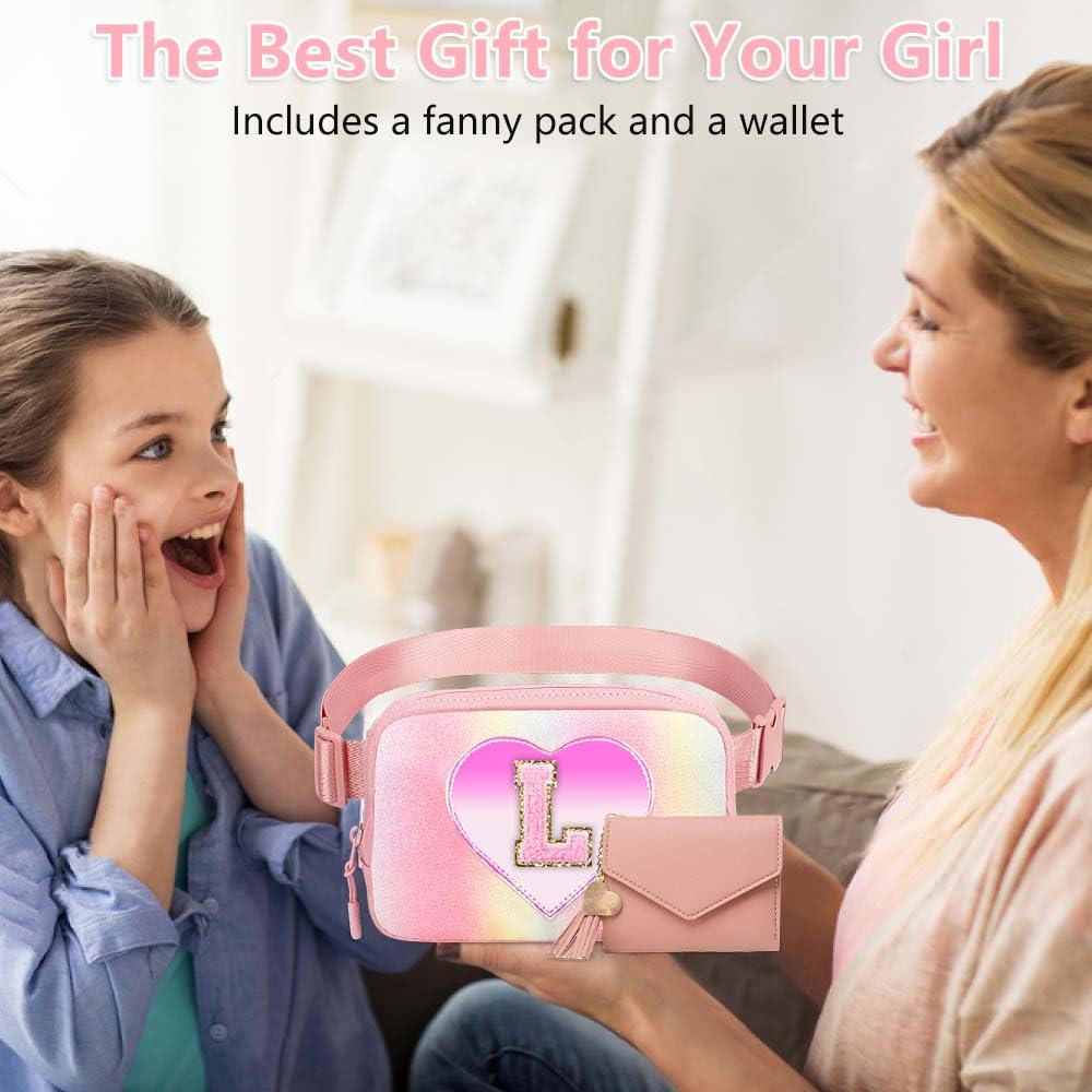 Kejea Riñonera Cruzada para Niñas y Mujeres, 8 a 12 Años, Rosa (Glitter Pink), B Taza