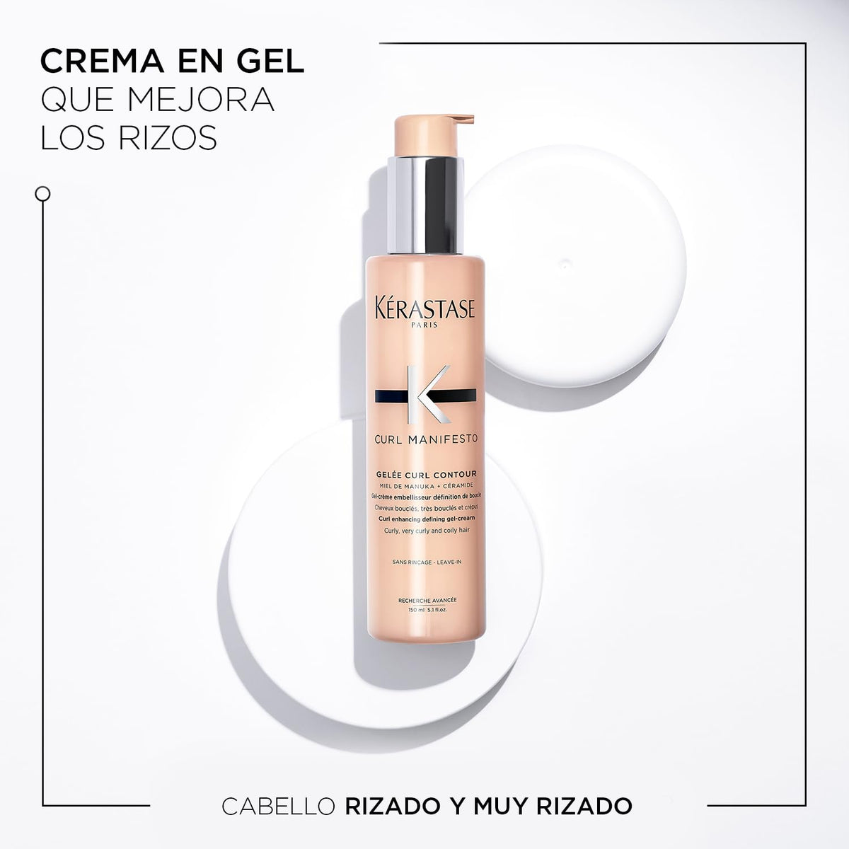 Kérastase Curl Manifesto Gelée Curl Contour, Gel-Crema Definidor de Rizos con Miel de Manuka y Ceramida, 150 ml