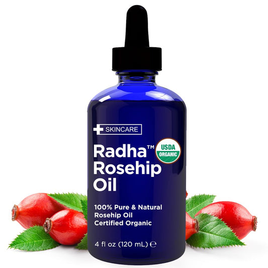 Radha Beauty Aceite de Rosa Mosqueta Orgánico 100% Puro, 120 ml