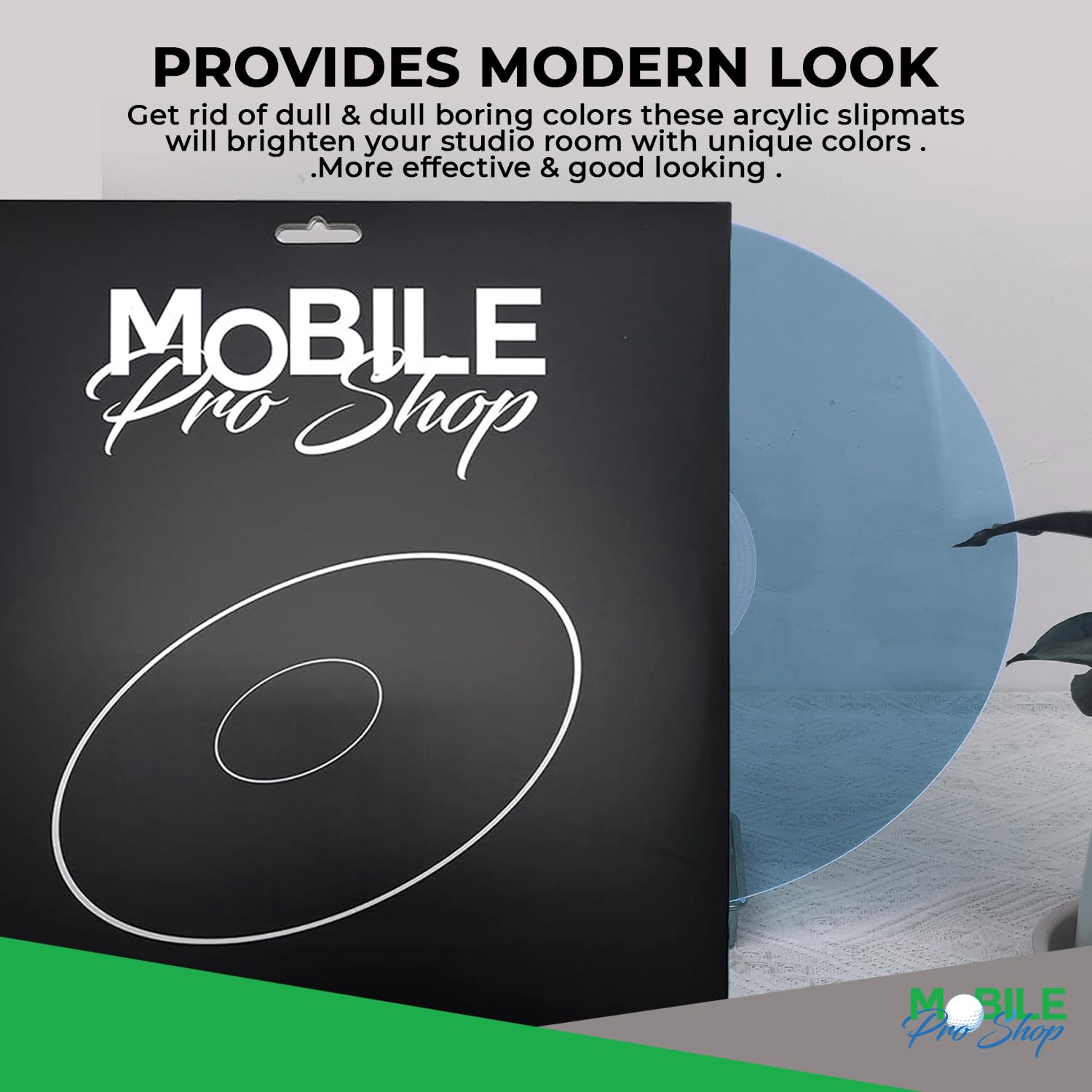 Tapete Giratorio Acrílico Mobile Pro Shop Azul para Tocadiscos Vinilo 12 Pulgadas de Mayor Espesor