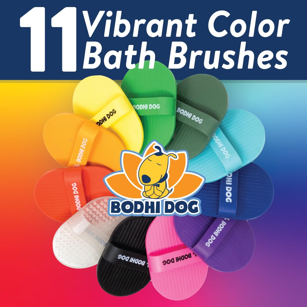 Bodhi Dog Cepillo para Polvo de champú para Mascotas | Cepillo para Polvo de Masaje Relajante con cerdas de Goma para Lavar Perros y Gatos | Calidad Profesional