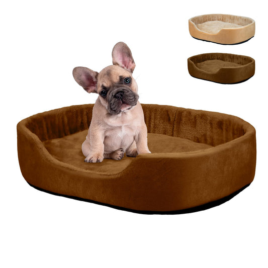 Cuory Cama para Perros, Cómoda Cama para Mascotas, Fondo Antideslizante con Forro Acolchonado, Base Antideslizante Lavable, Cama para Perros y Gatos (Café)