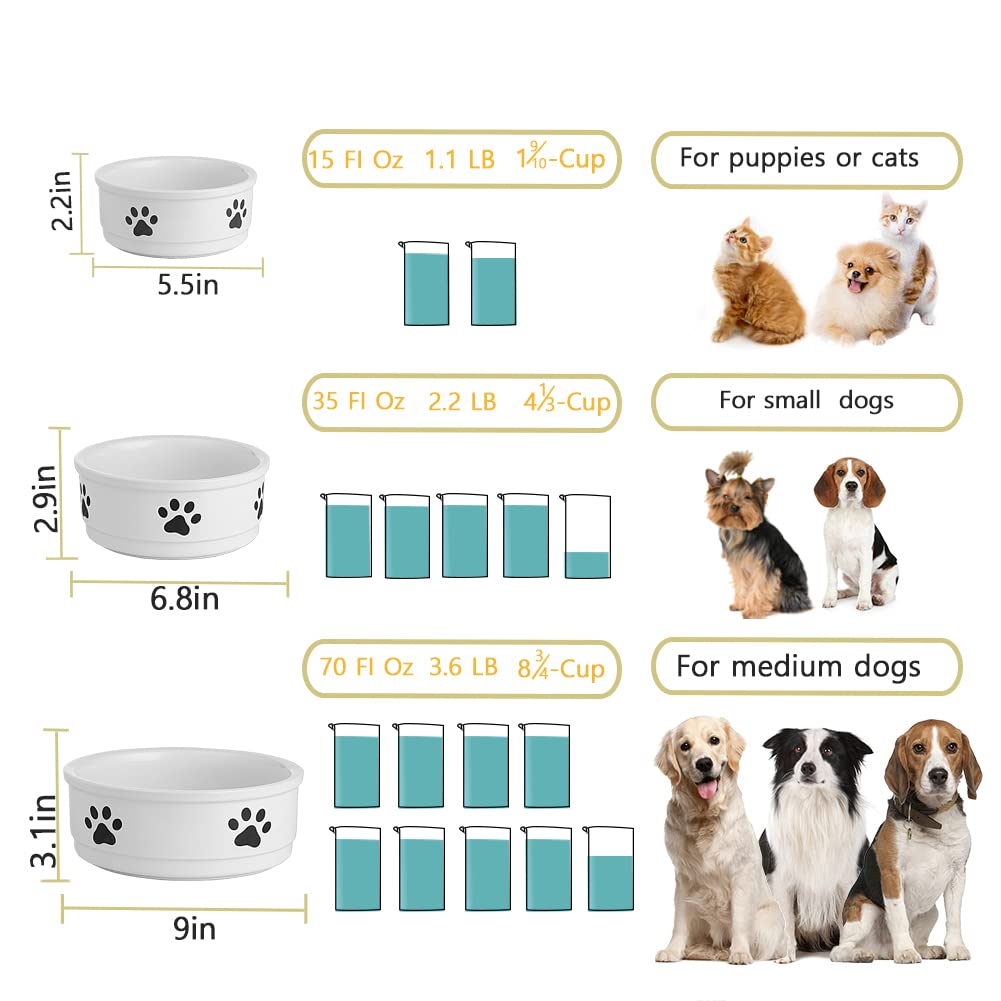 Cuencos De Cerámica SWEEJAR Blanco Diseño De Patas para Perros Grandes