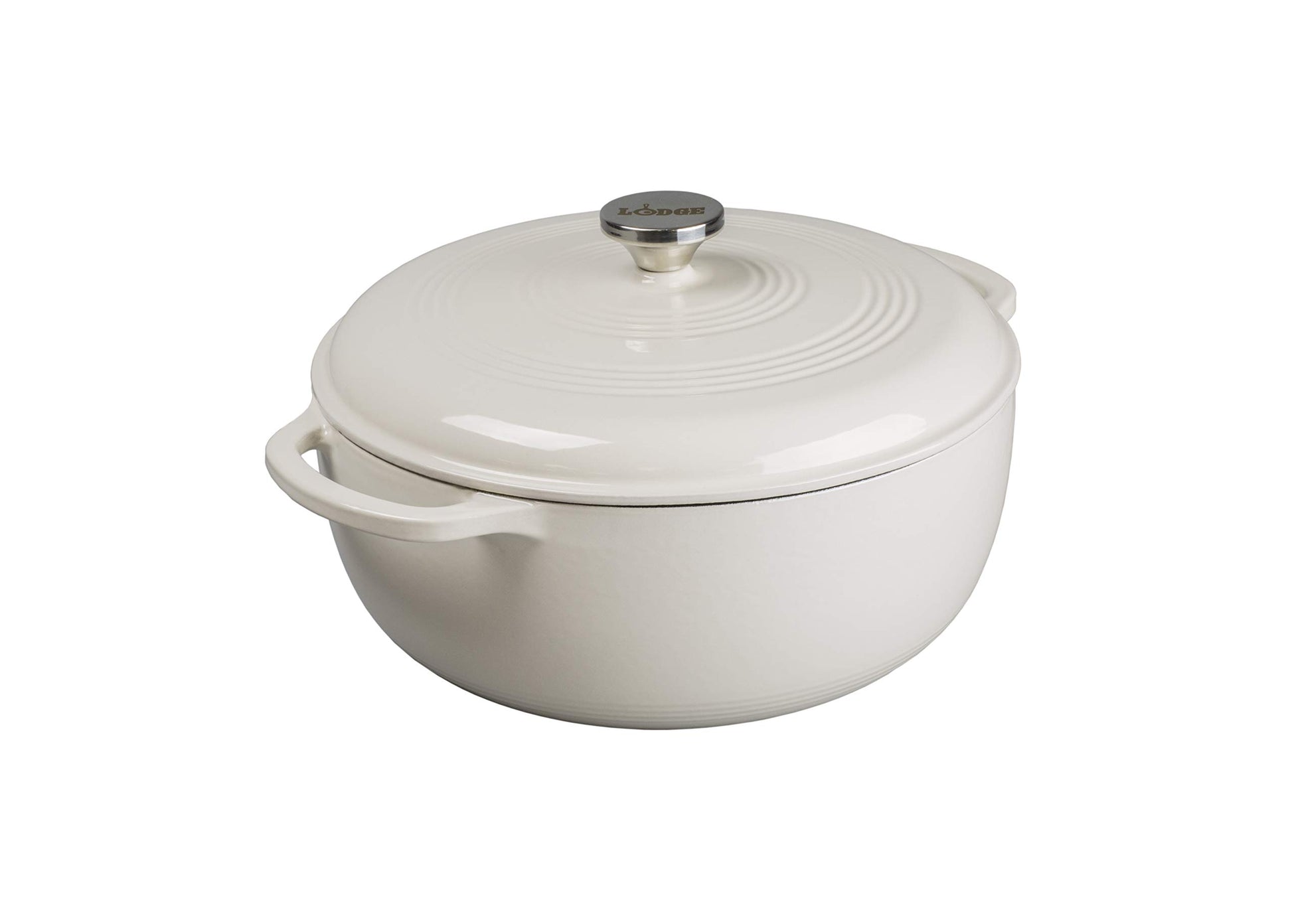 Lodge Horno holandés de hierro fundido esmaltado, 7.5 cuartos de galón, blanco ostra