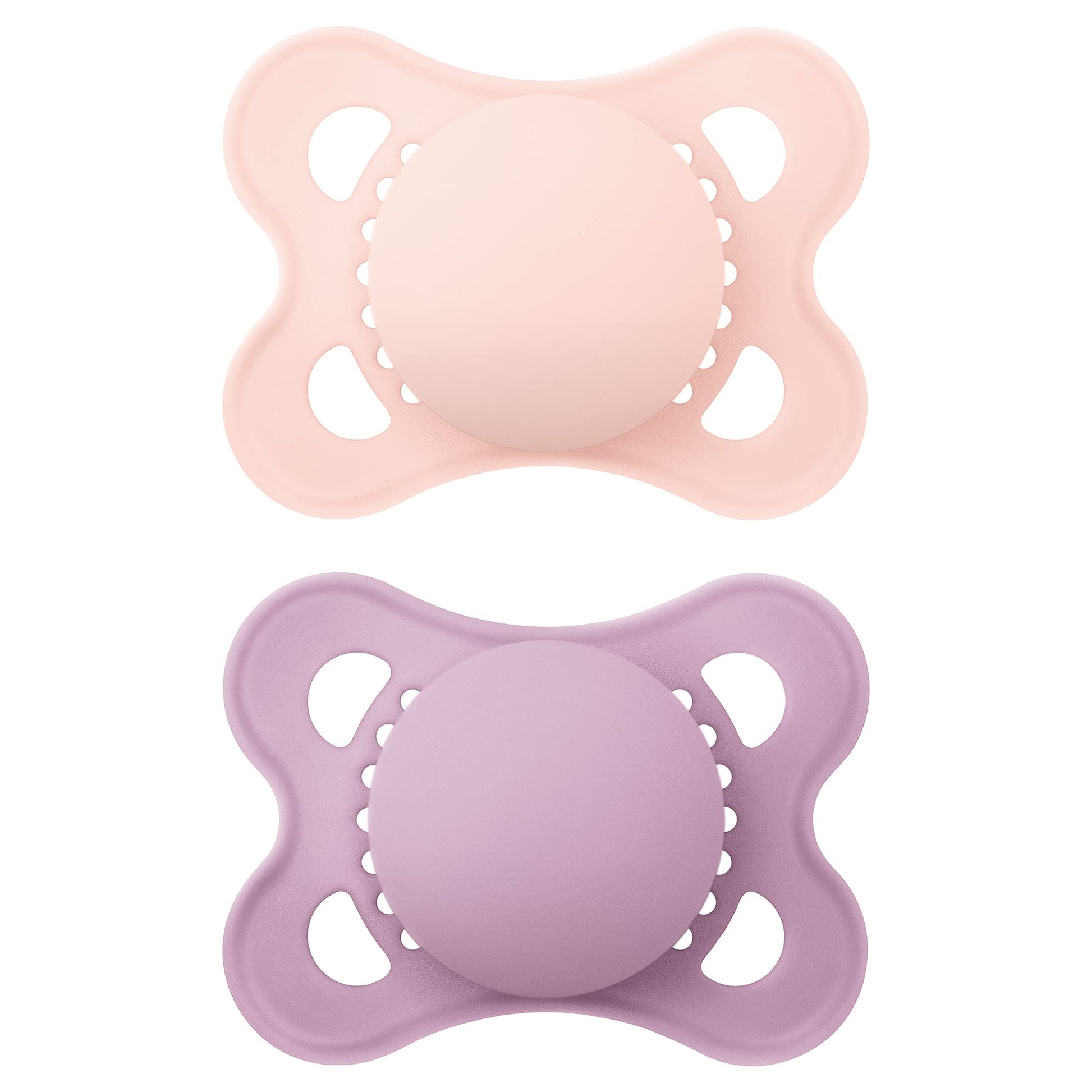 MAM - Chupón original mate para bebé, con forma de pezón que ayuda a promover un desarrollo oral saludable, estuche esterilizador, paquete de 2, 0-6 meses, niña, 2 unidades (paquete de 1).