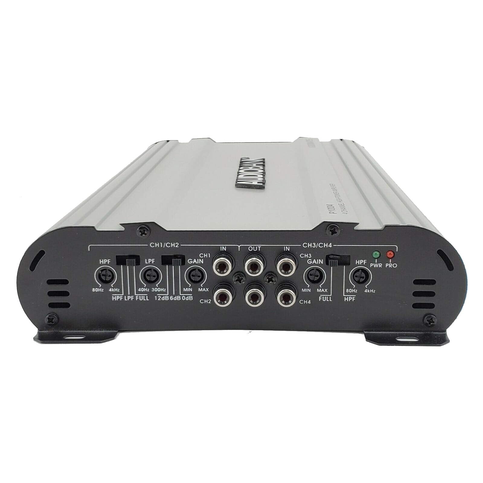 AUDIOBANK 4 Canales 1000 vatios Amplificador estéreo de Audio de Coche puenteable P1004 disipador de Calor de aleación de Aluminio Resistente | Clase A-B Funcionamiento Remoto de Encendido y Apagado