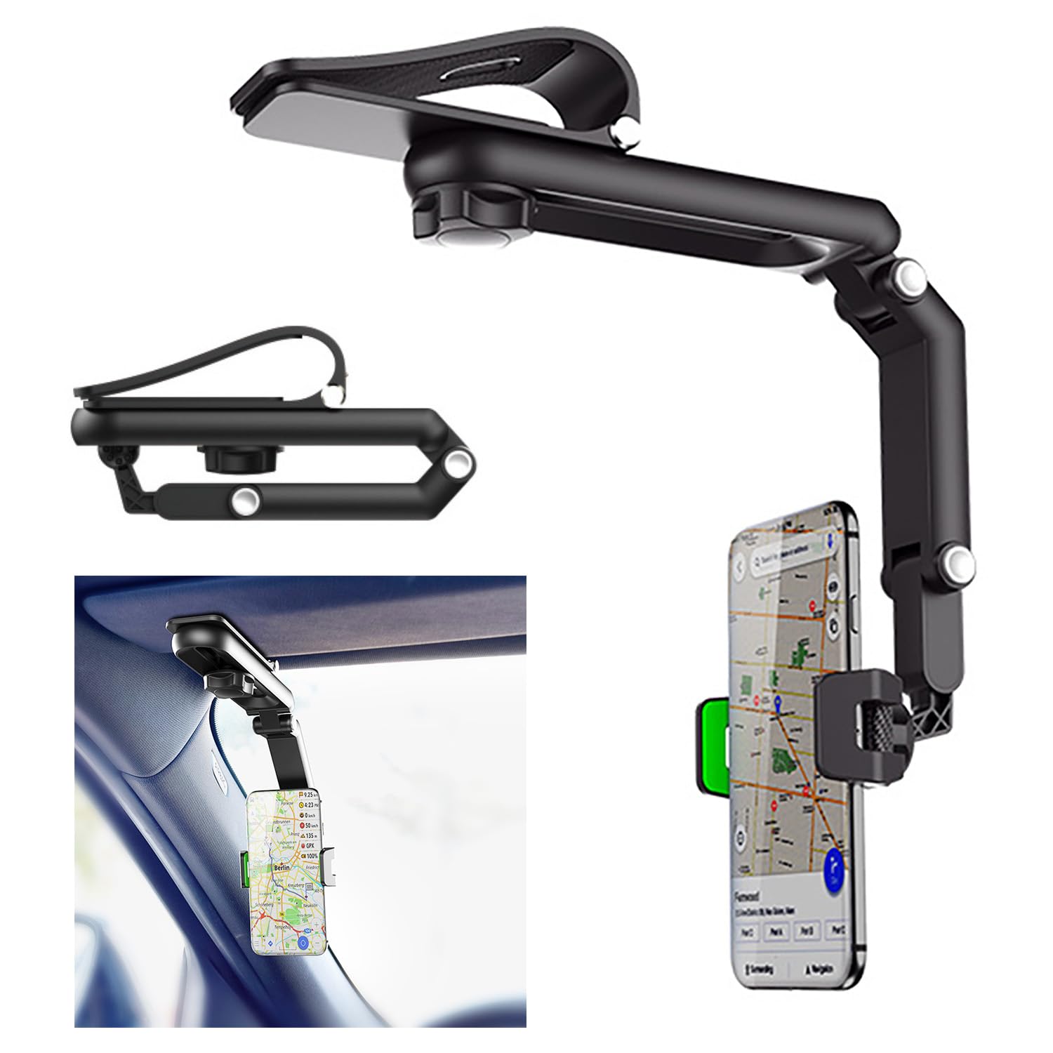 Soporte Celular masoe Negro Ajustable Giratorio 360° para Automóvil