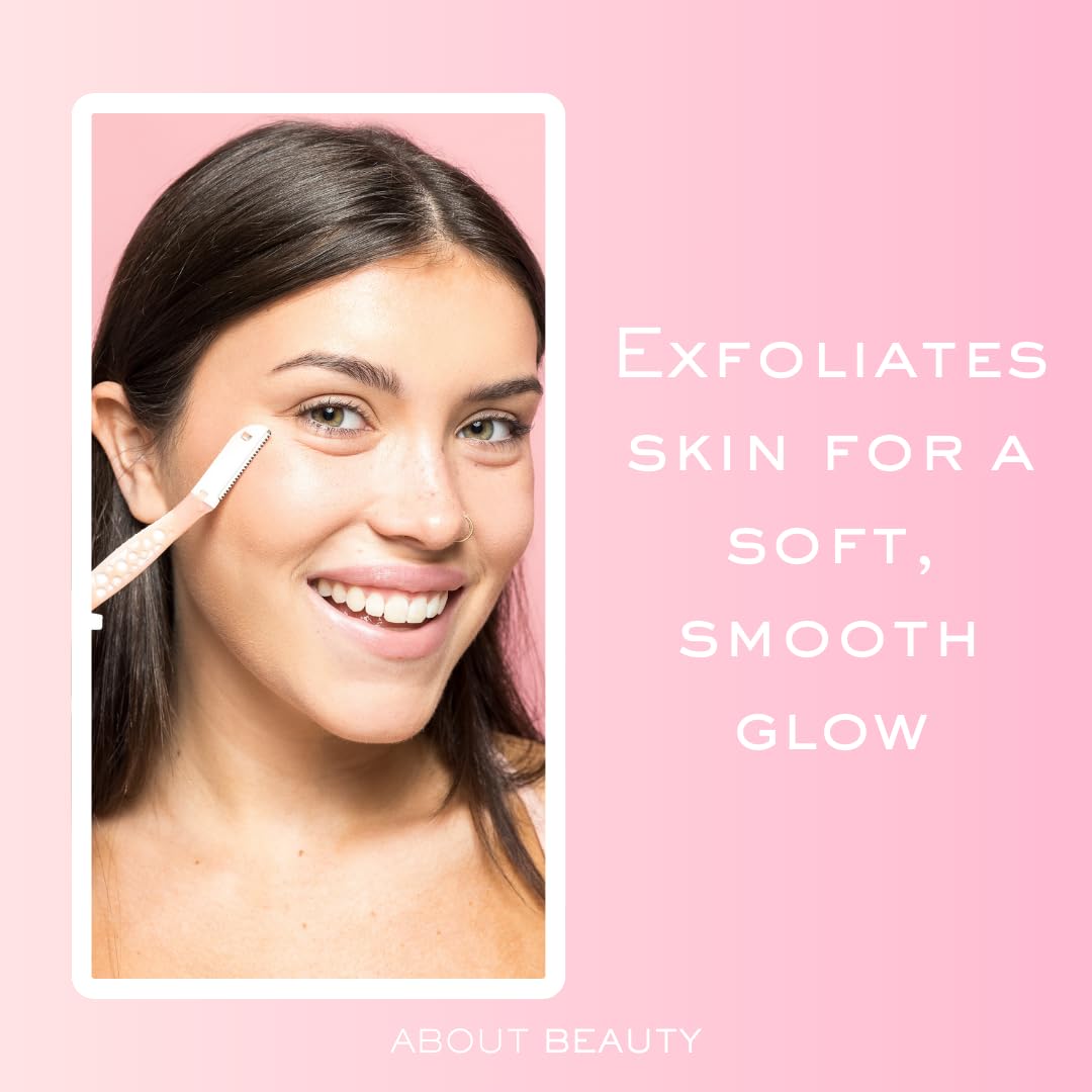 About Beauty Maquinillas de afeitar faciales antipelusas About Face: 18 afeitadoras de belleza para depilación, ideales para afeitar, exfoliar, dermaplaning y dar forma a las cejas. Acero japonés que