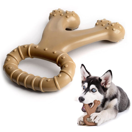 Juguete para la Dentición con Sabor a Carne de Vacuno, Ayuda a Limpiar los Dientes del Perro, Apto para Perros Medianos/Grandes, Juguetes Resistentes a las Mordeduras,Juguetes Interactivos para perros
