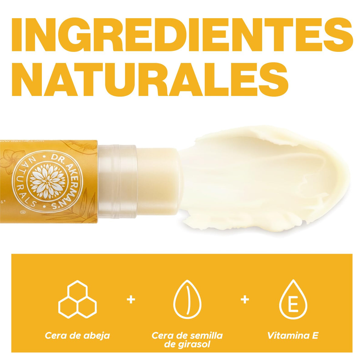 DR. AKERMAN'S NATURALS, Bálsamo Labial Natural Humectante, Pack de 5 Sabores Mixtos, Protección e Hidratación Diaria, 4.5g Cada Uno (1)