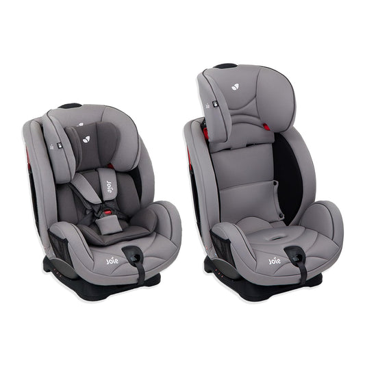 Joie Stages Autoasientos para Bebe - Asiento para Bebe Carro - Grow Together hasta 8 Años - Reversibe - Sistema contra Impactos Lateralesy de Reclinado - Booster Car Seat - Silla para Bebé Auto (Gris)