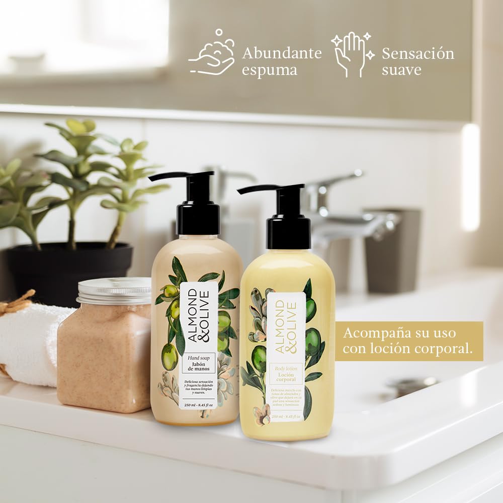 Jypesa | Jabón de manos Almond and Olive 250 ml, Airbnb, Ideal para todo tipo de piel