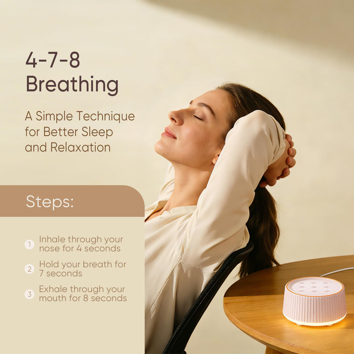 KIPCUSH Sleep Sound Machine, Rechargeable, Portable White Noise Machine, Suit for Wired Headphone, 20 Natural Soothing Sounds, Timer, Sound Machine for Baby, Adults. (White)