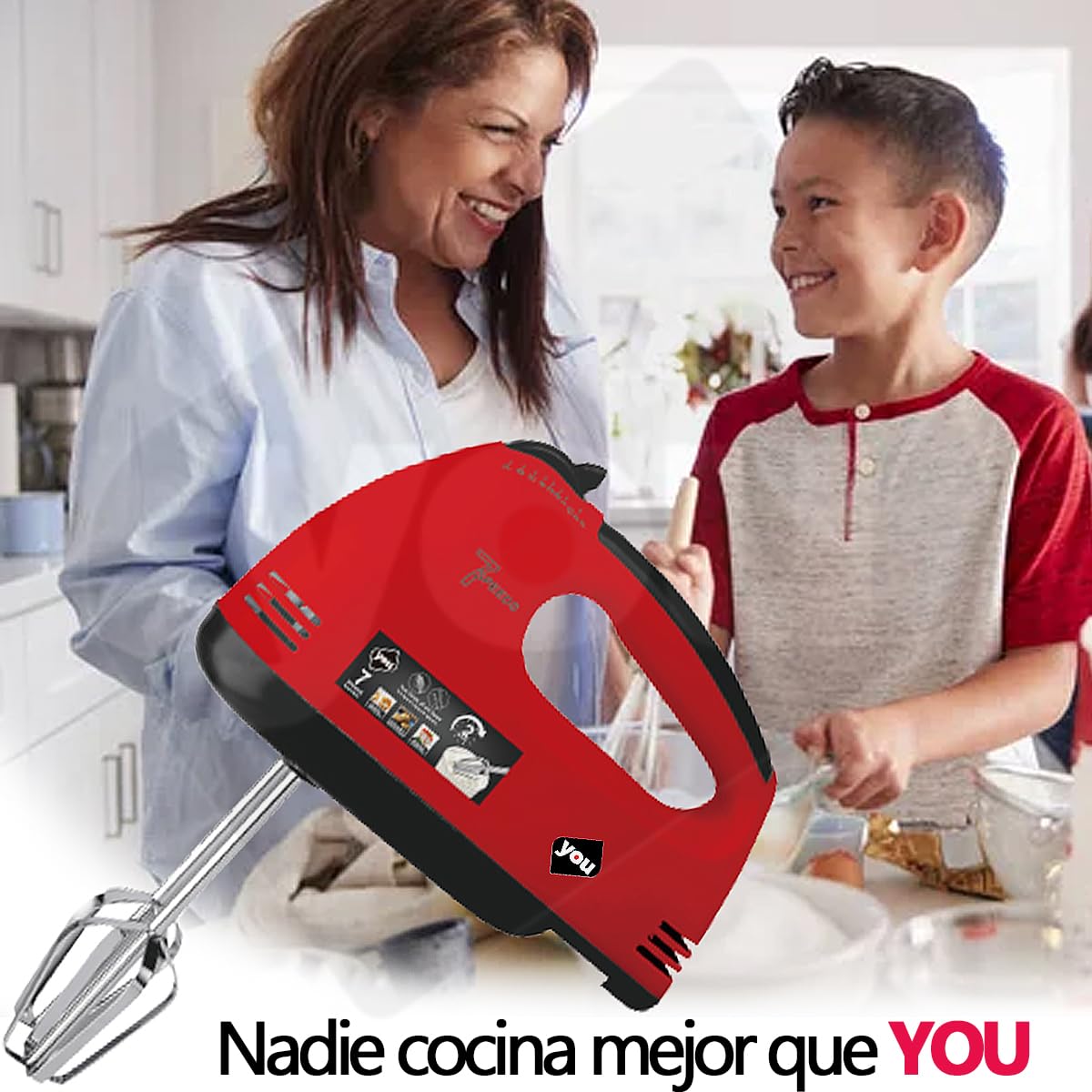 Batidora De Mano Inmersion 7 Velocidades Con Accesorios 260w Portatil