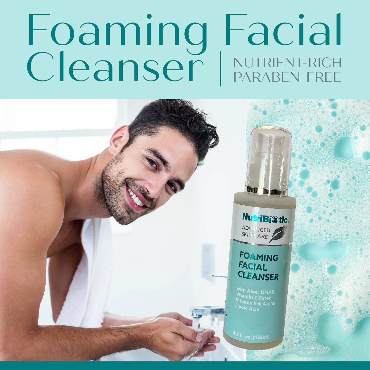 Nutribiotic - Foaming Facial Cleanser, 4.2 oz liquid