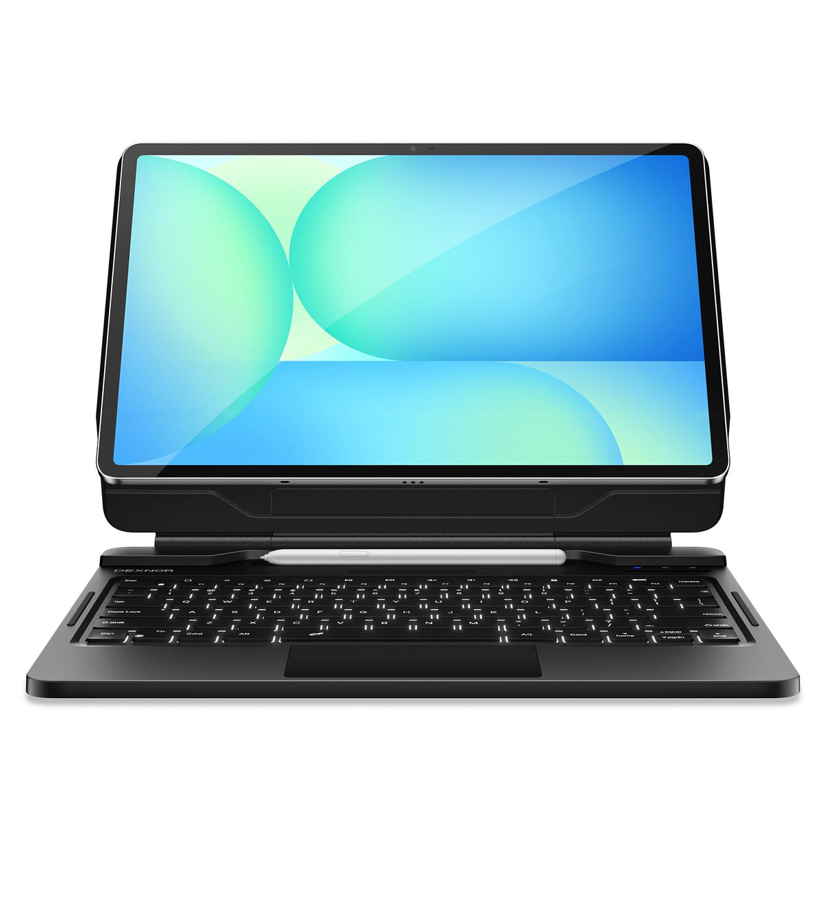Funda con Teclado Samsung Galaxy Tab S10 FE+ Negro Dexnor Multitáctil con Soporte Magnético Flotante Retroiluminado
