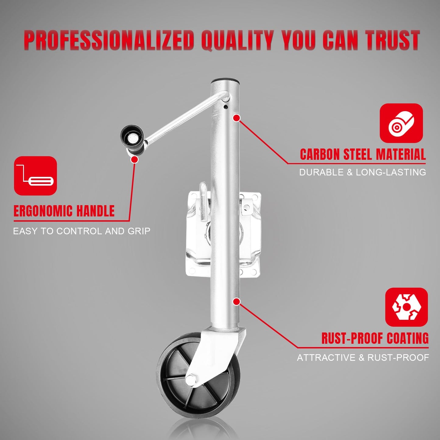 ROAD DAWG ATR39001MB-1 Torin - Gato de Remolque para Barco con Rueda única (6 Pulgadas): Gato Giratorio, 1000 Libras Capacidad