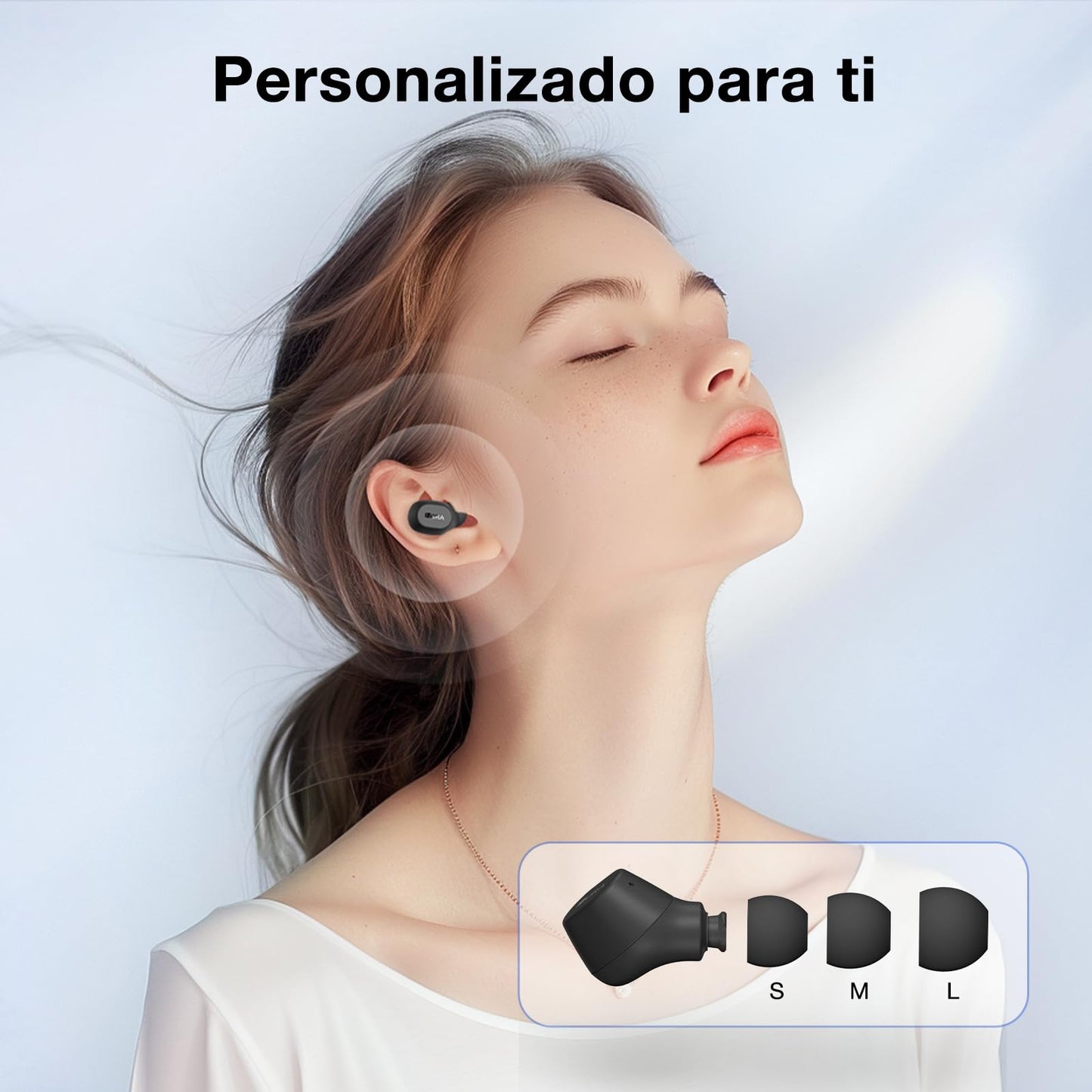 Audífonos In-Ear 1 Hora Bluetooth 5.3 Negro Mate para Música y Llamadas