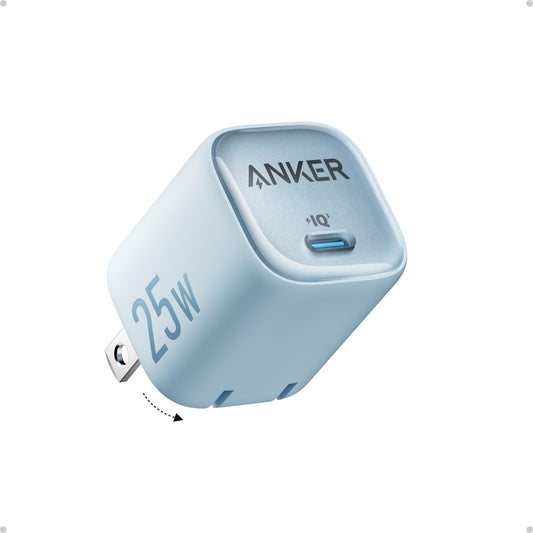 Anker Cargador 25W, Cargador Rápido con Puerto USB-C Power Delivery, Tecnología PowerIQ 3.0 y Sistema de Seguridad MultiProtect, Compatible con Carga Súper Rápida de Samsung, Plegable, 4 Colores