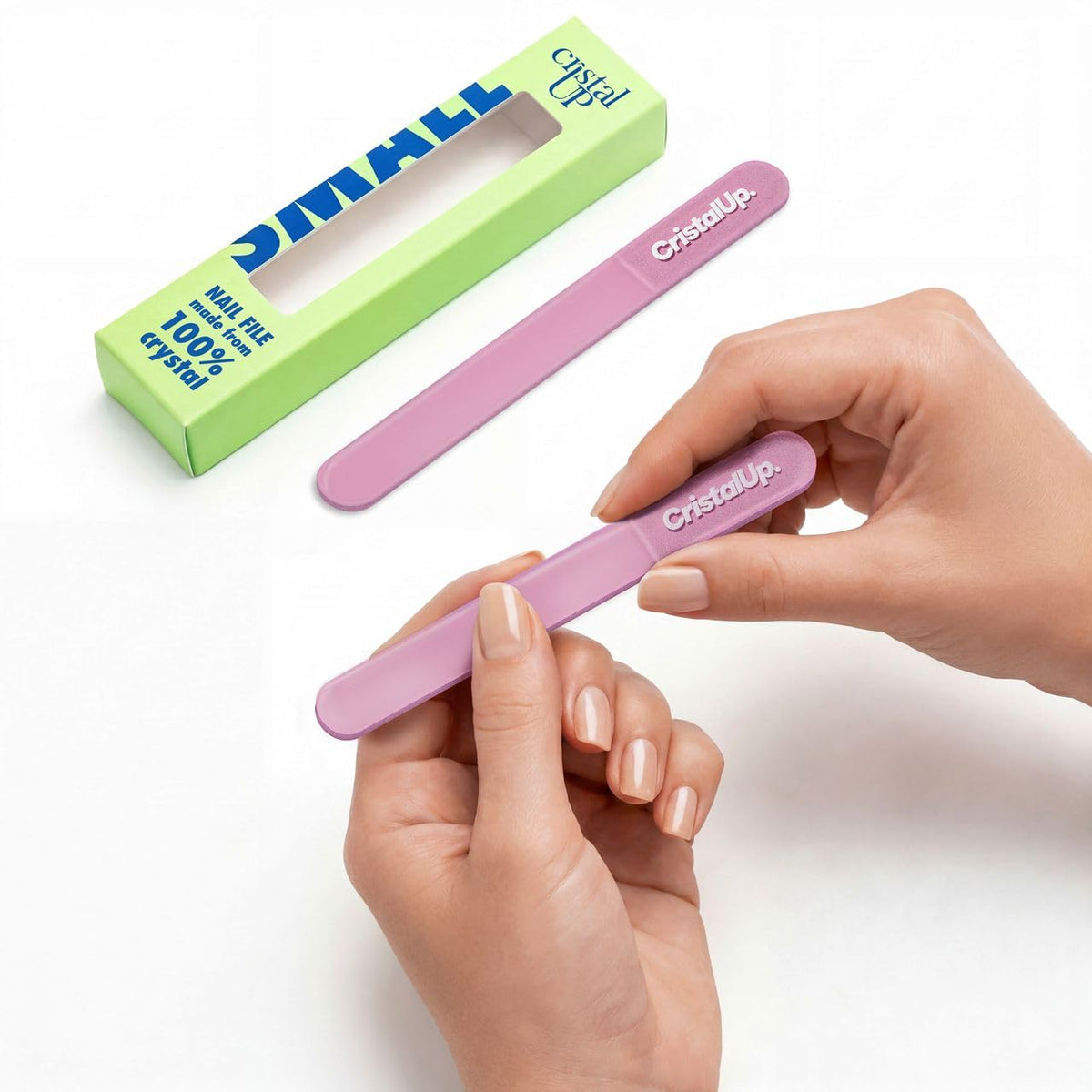 Lima de uñas de cristal Cristal UP de 3 pulgadas, lima de vidrio ideal para el bolso, duradera, ecológica, segura y suave para las uñas, perfecta para viajar a casa, la oficina y en movimiento,
