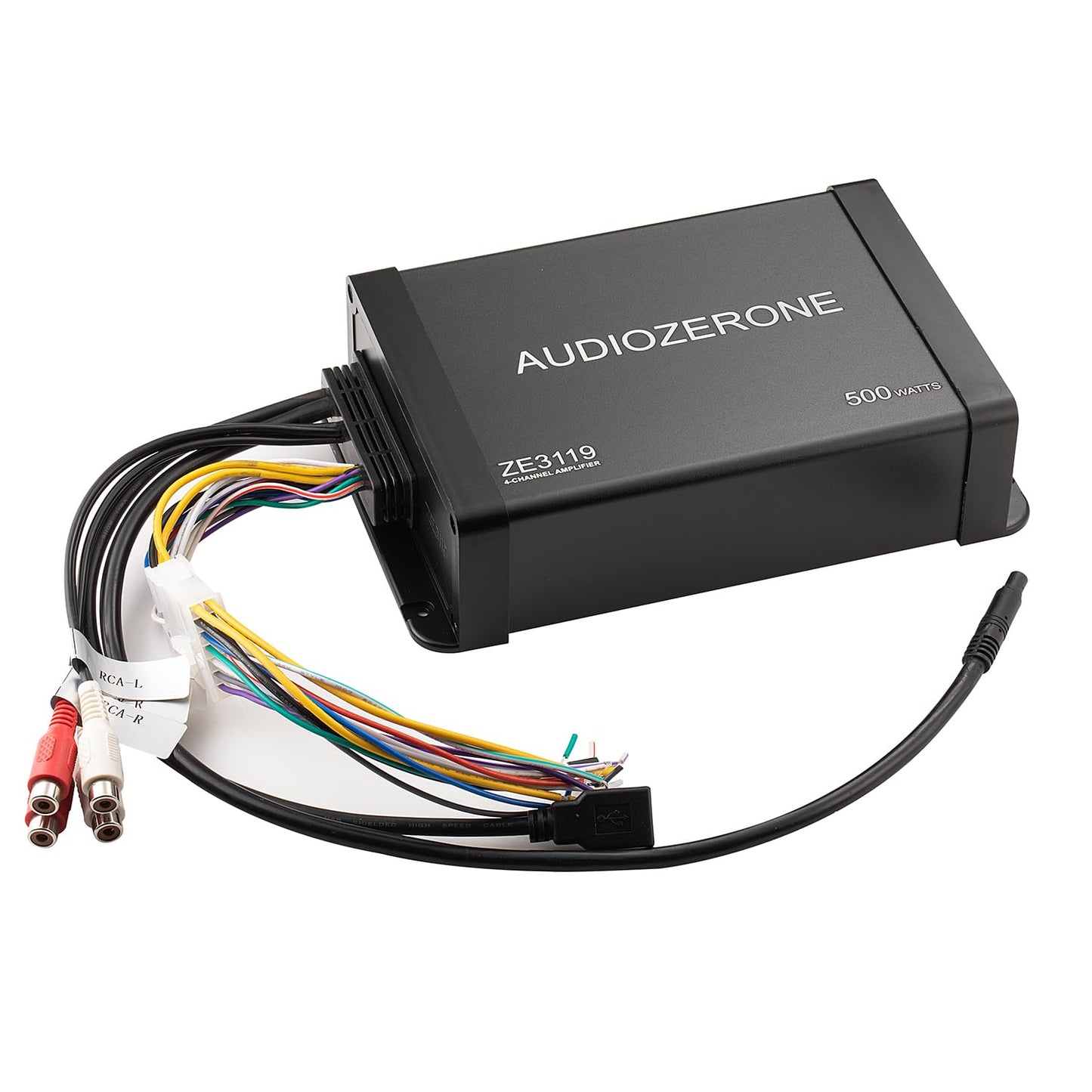 Amplificador Bluetooth marino sistema de audio para coche, impermeable, multifunción, clase D, amperios, ATV, UTV, amplificador de salida de 4 canales (Balck)