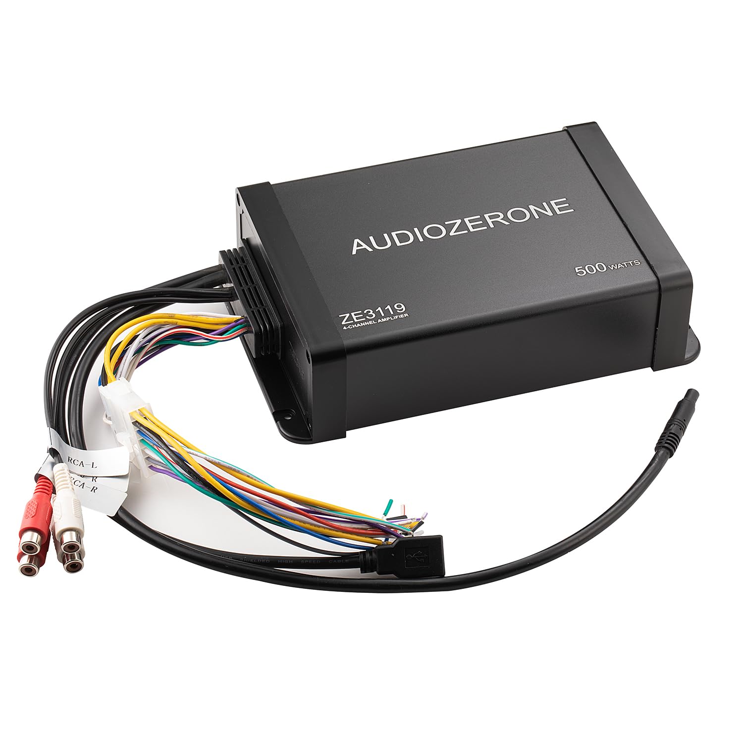 Amplificador Bluetooth marino sistema de audio para coche, impermeable, multifunción, clase D, amperios, ATV, UTV, amplificador de salida de 4 canales (Balck)
