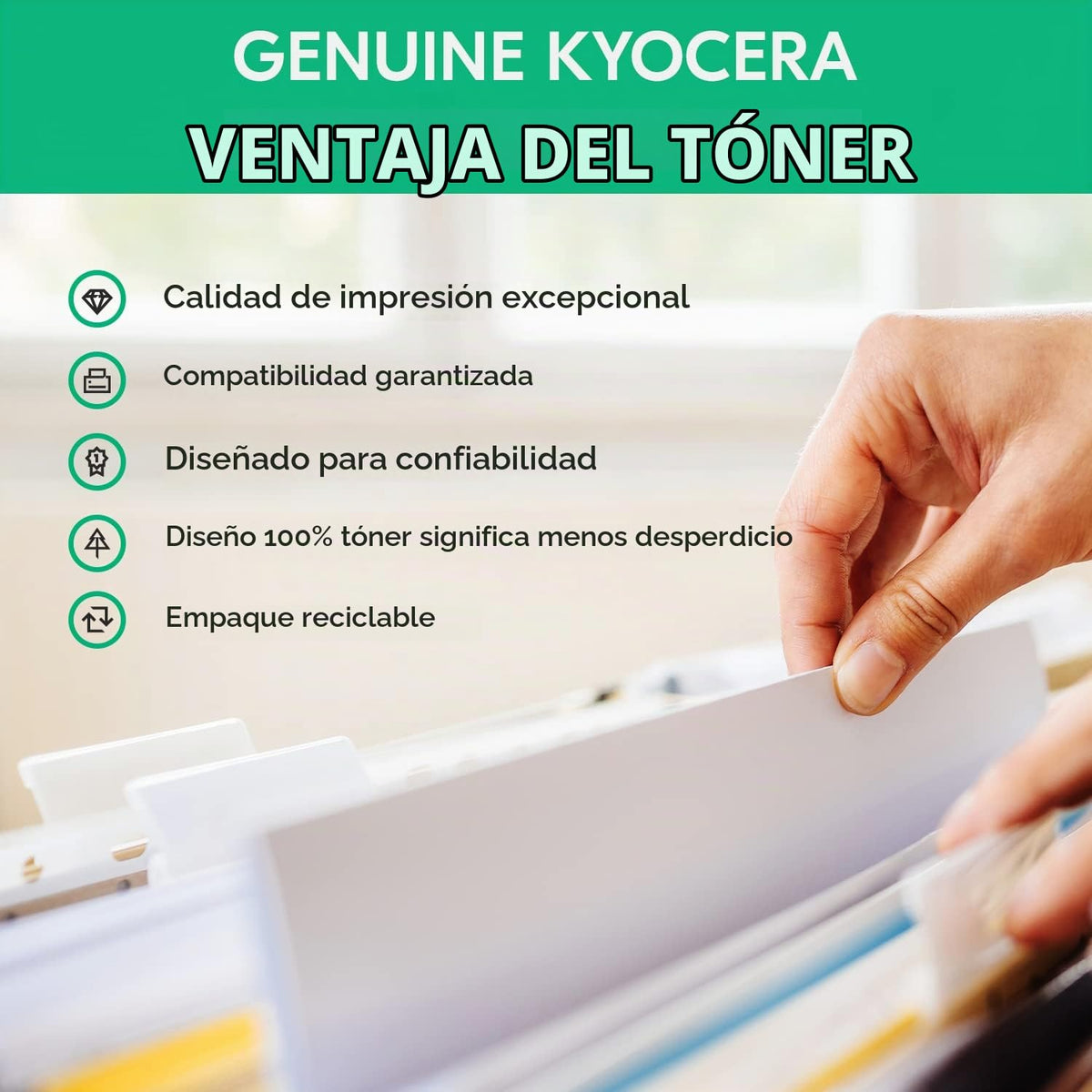 Cartucho de Tóner KYOCERA Negro Original para Impresoras Láser ECOSYS