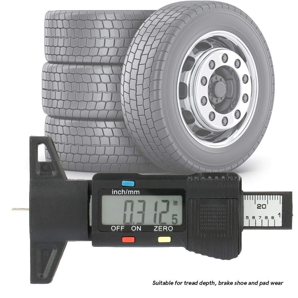 Hyuduo Medidor de Profundidad de Banda de Rodadura Digital, Medidor Medidor de Banda de Rodadura Para Coche, Camión, Moto