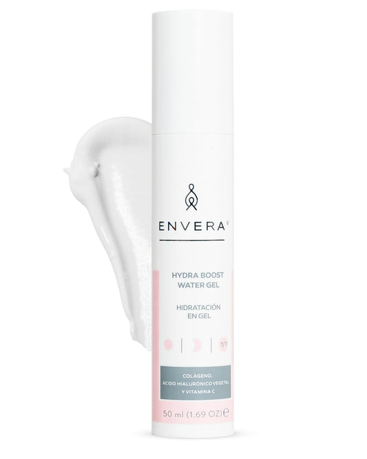 ENVERA Hidratante Facial 50 ml Hydraboost 2 en 1 Hidratación Profunda + Control de Grasa | Skin Care con Gel con Ácido Hialurónico, Colágeno y Extracto de Aguacate Vegano